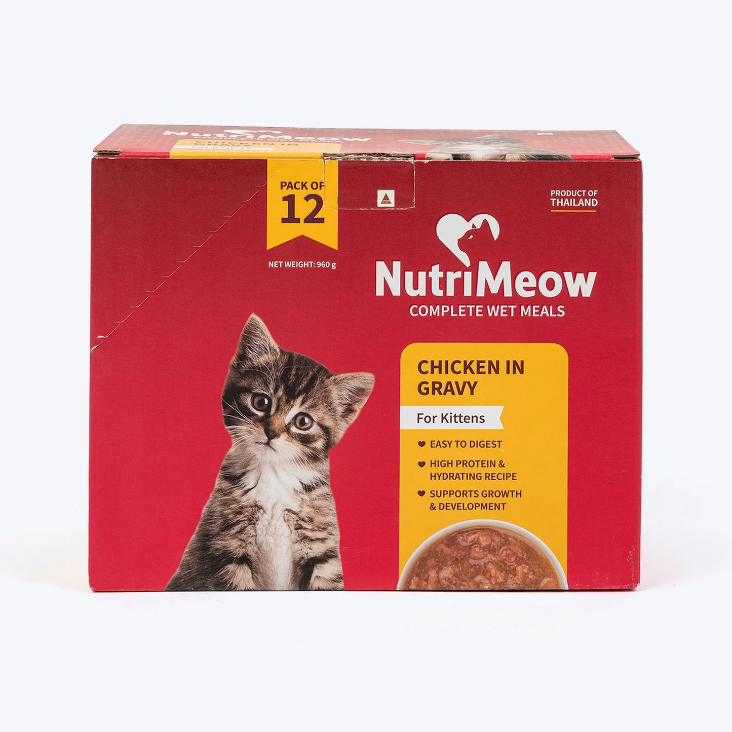 NutriMeow Chicken in Gravy Wet Food For Kitten - 80 gm