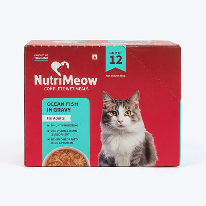 NutriMeow Oceanfish In Gravy Wet Food For Adult Cat - 80 gm