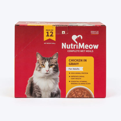 NutriMeow Chicken In Gravy Wet Food For Adult Cat - 80 gm