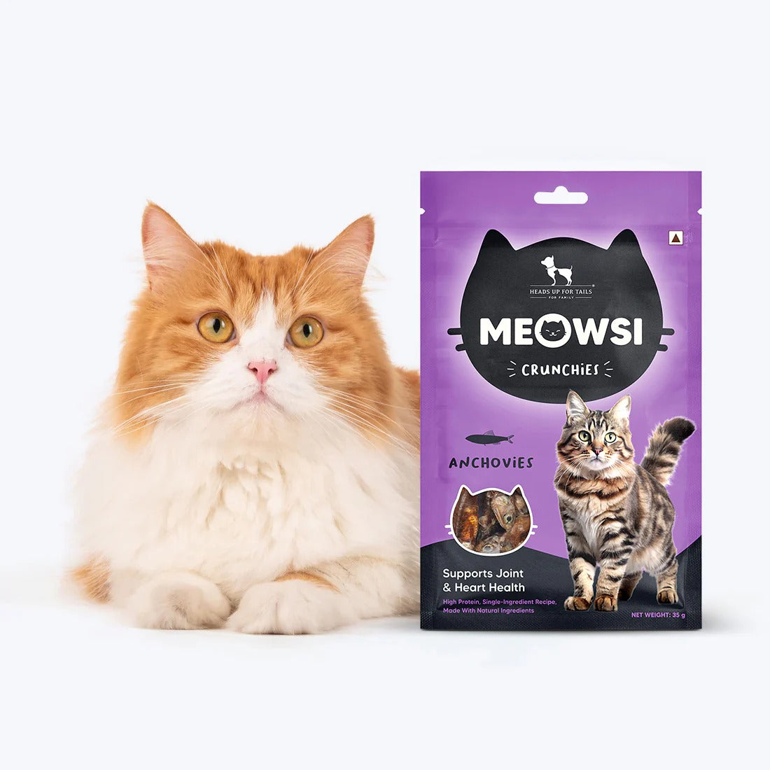 Meowsi by HUFT Dehydrated Anchovies Crunchies Cat Treats - 35 g