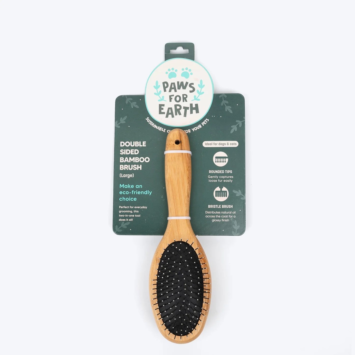 HUFT Bamboo Double Sided Brush For Dogs