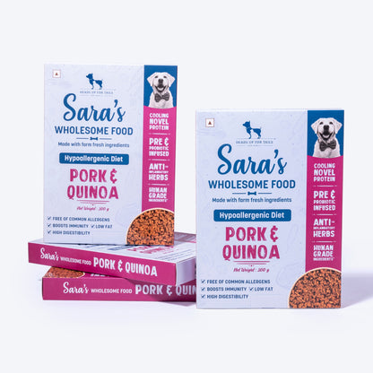 HUFT Sara's Wholesome Hypoallergenic Diet Pork & Quinoa Dog Wet Food - 300 g - Heads Up For Tails