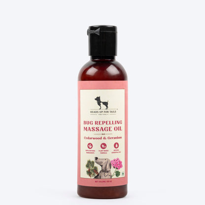 HUFT Bug Repelling Massage Oil For Adult Dogs & Pups - 100 ml - Heads Up For Tails