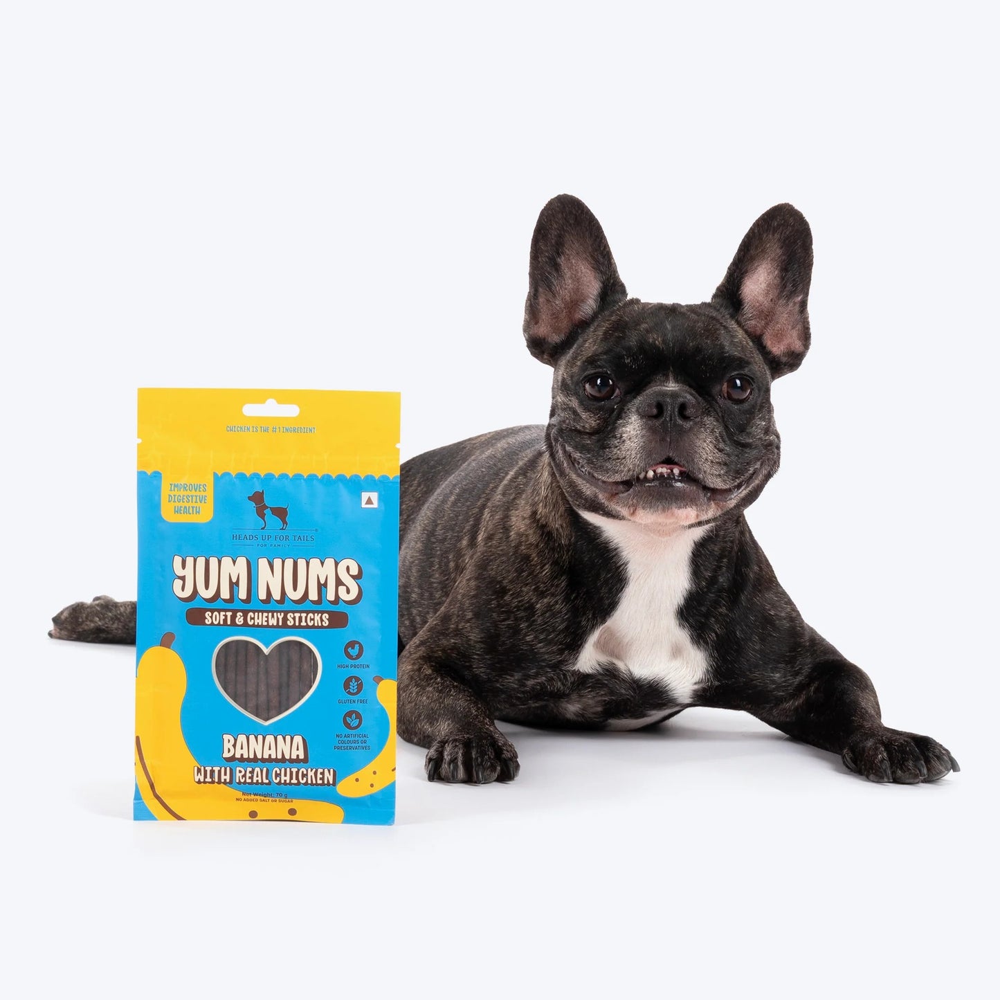 HUFT Yum Nums Soft & Chewy Sticks Banana with Real Chicken Treat For Dogs - 70 g
