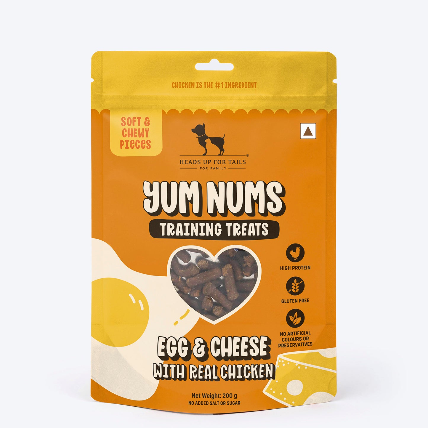HUFT Yum Nums Soft & Chewy Sticks Egg & Cheese With Real Chicken Treat For Dogs