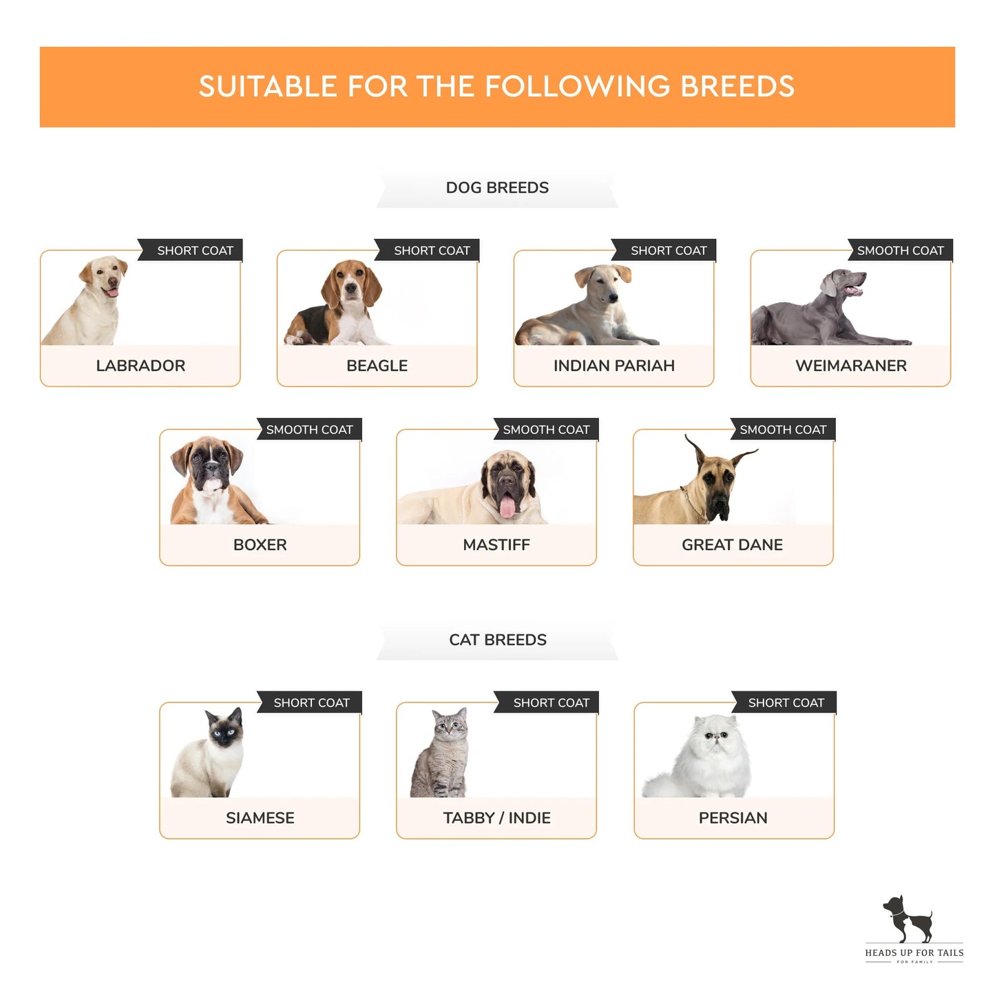 HUFT Double Sided Brush For Dogs - Orange & Black - L