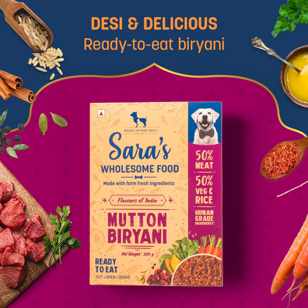 Sara's Wholesome Mutton Biryani Wet Dog Food Human-Grade