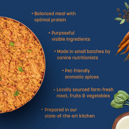 Sara's Wholesome Mutton Biryani Wet Dog Food Human-Grade