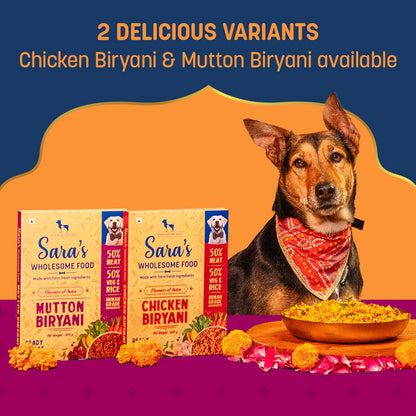 Sara's Wholesome Mutton Biryani Wet Dog Food Human-Grade