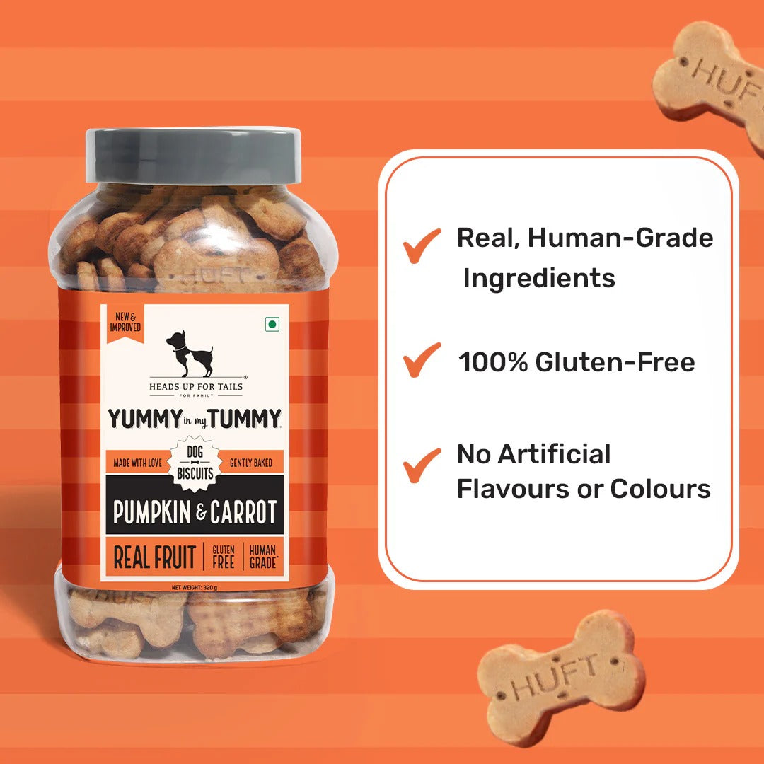HUFT Yummy In My Tummy Pumpkin & Carrot Veggie Biscuits