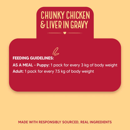 Hearty Chunky Chicken & Liver in Gravy Wet Dog Food 70g