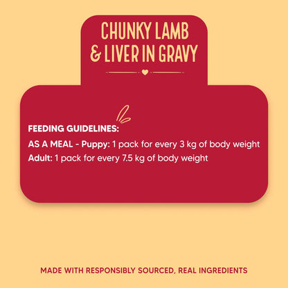 Hearty Chunky Lamb & Liver in Gravy Dog Food 70g