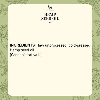 HUFT Cold Pressed Hemp Seed Oil For Dogs and Cats - 200 ml - Heads Up For Tails