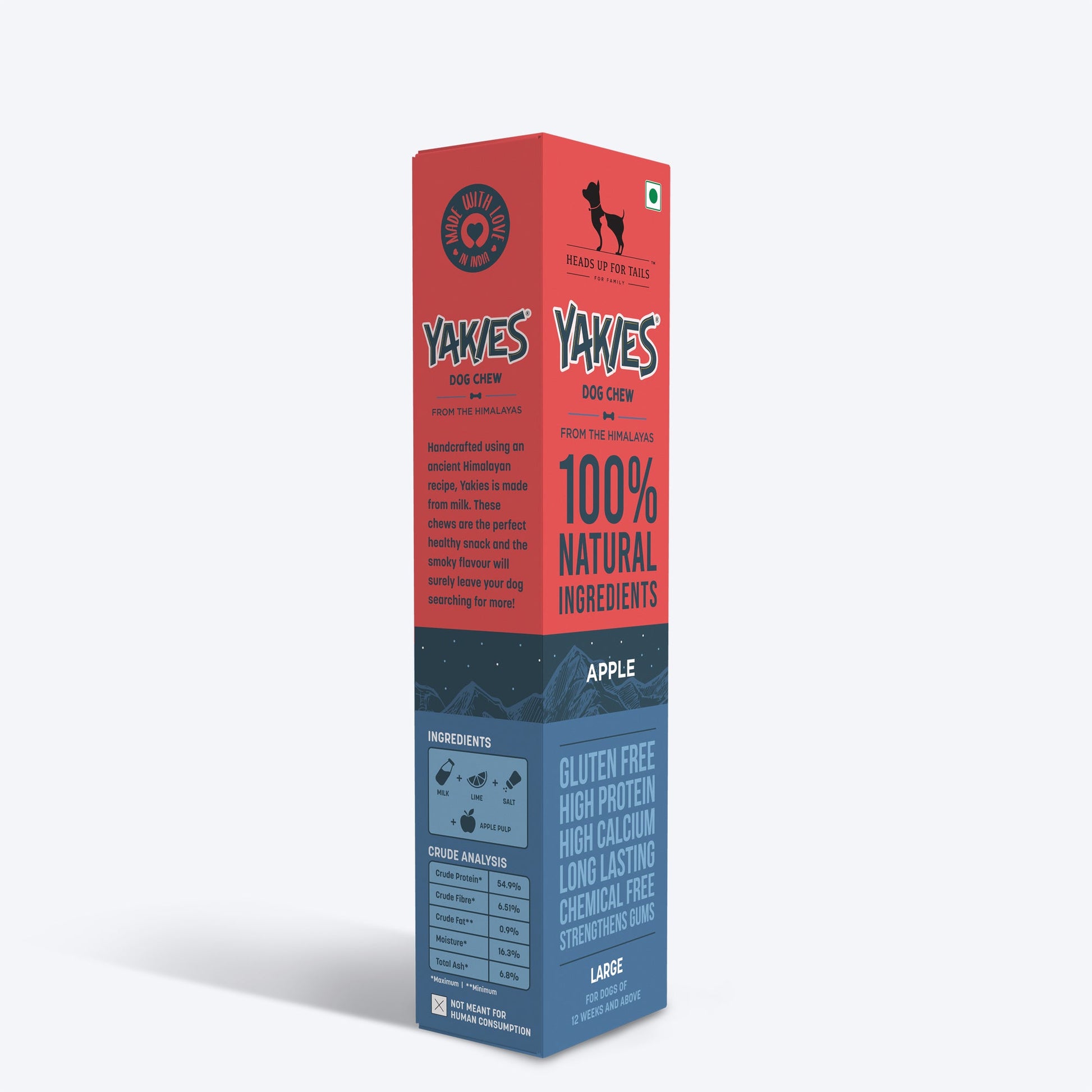 HUFT Yakies Vegetarian Natural Chew Bone - Apple - Heads Up For Tails