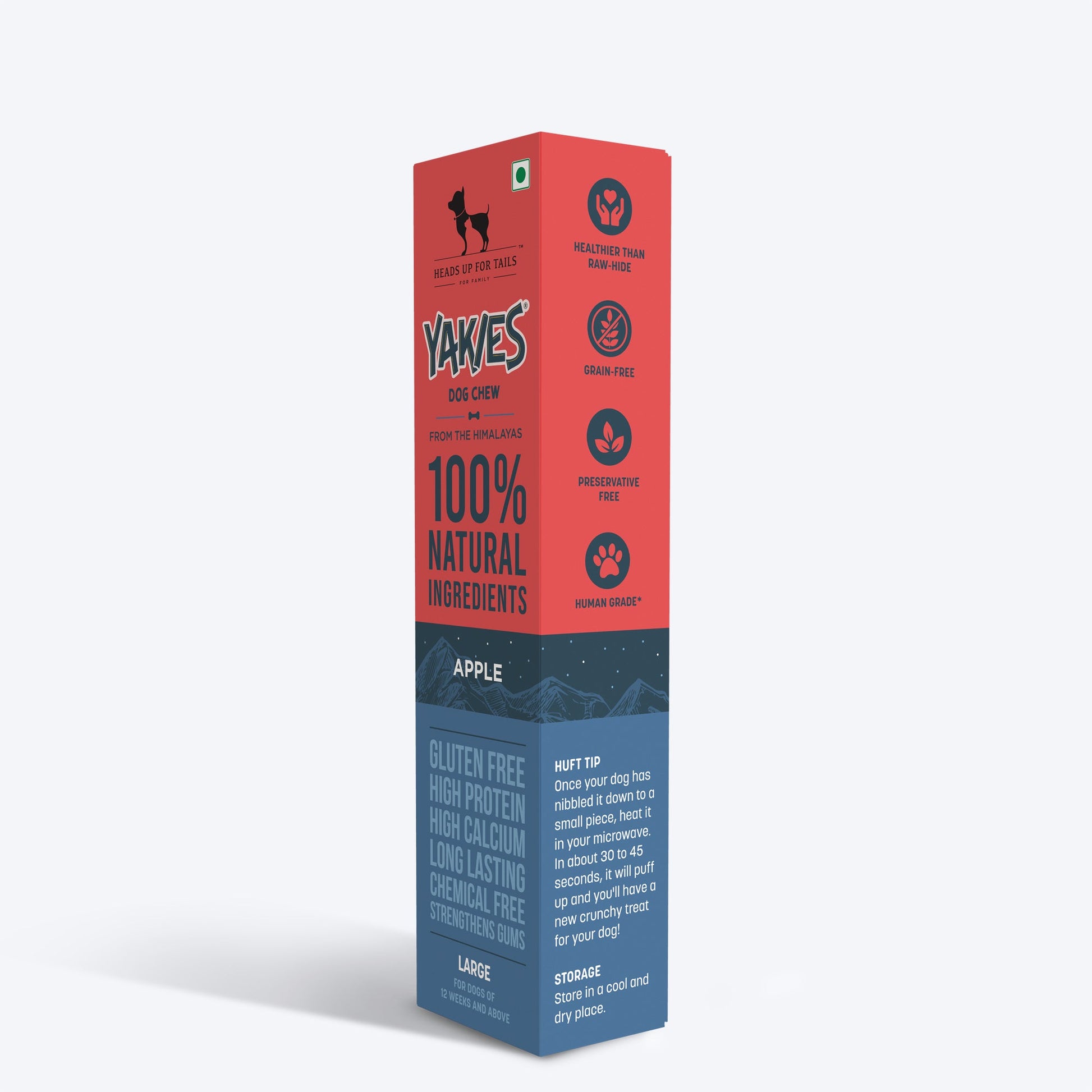 HUFT Yakies Vegetarian Natural Chew Bone - Apple - Heads Up For Tails
