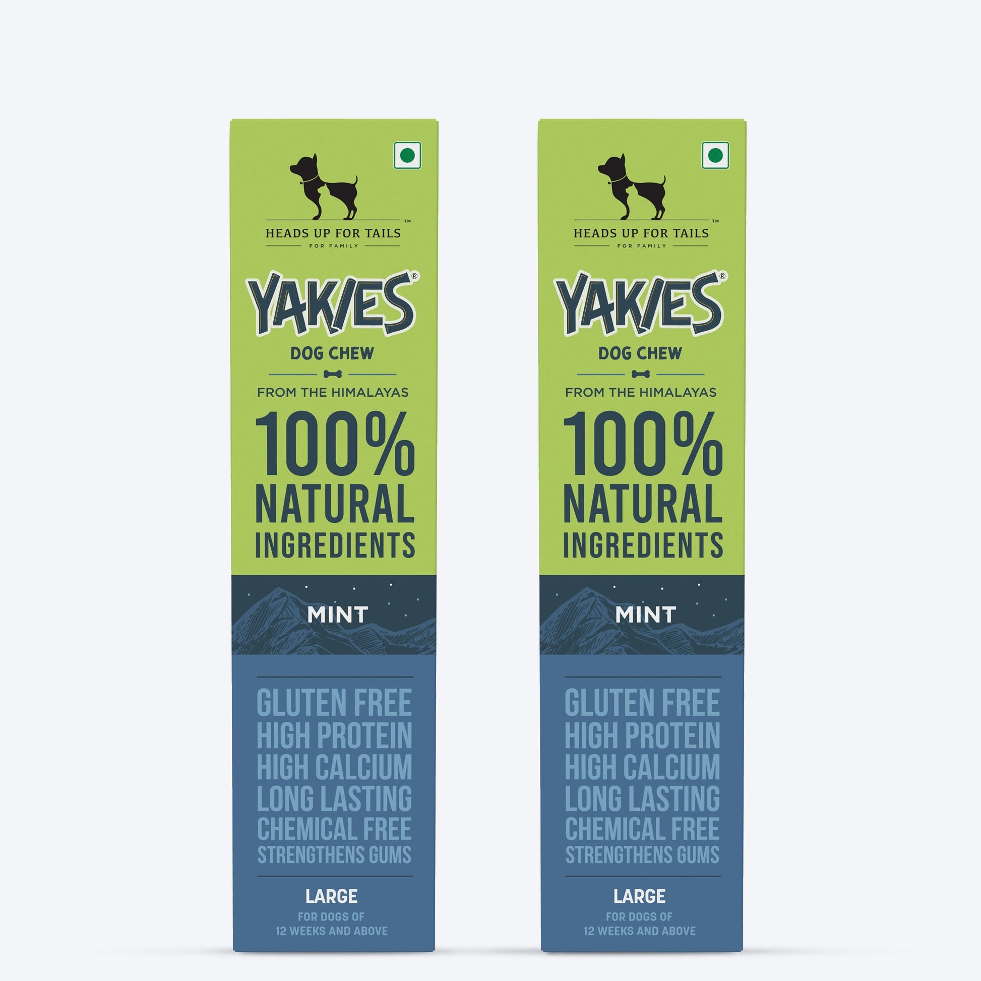 HUFT Yakies Vegetarian Natural Chew Bone - Mint - Heads Up For Tails