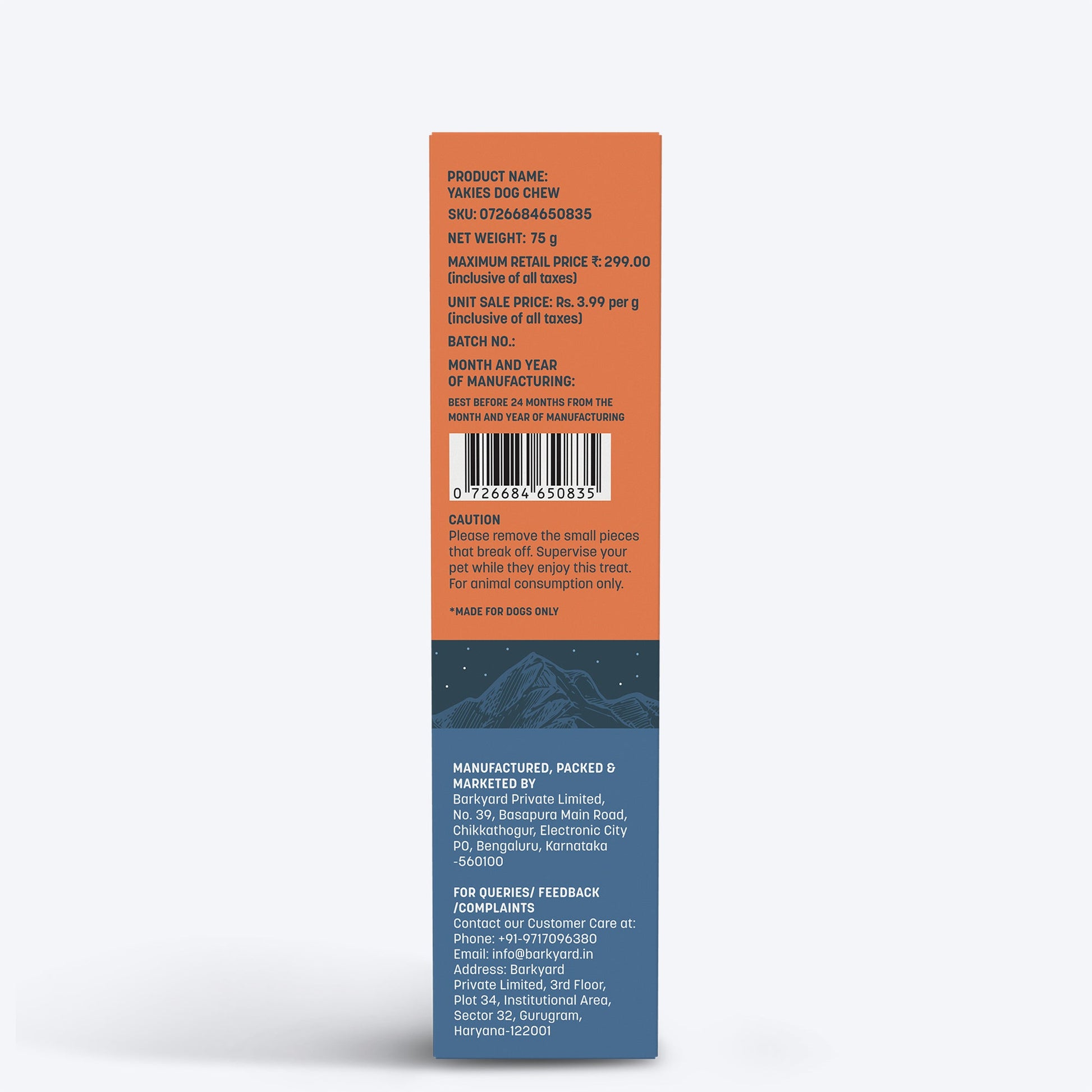 HUFT Yakies Vegetarian Natural Chew Bone - Turmeric - Heads Up For Tails