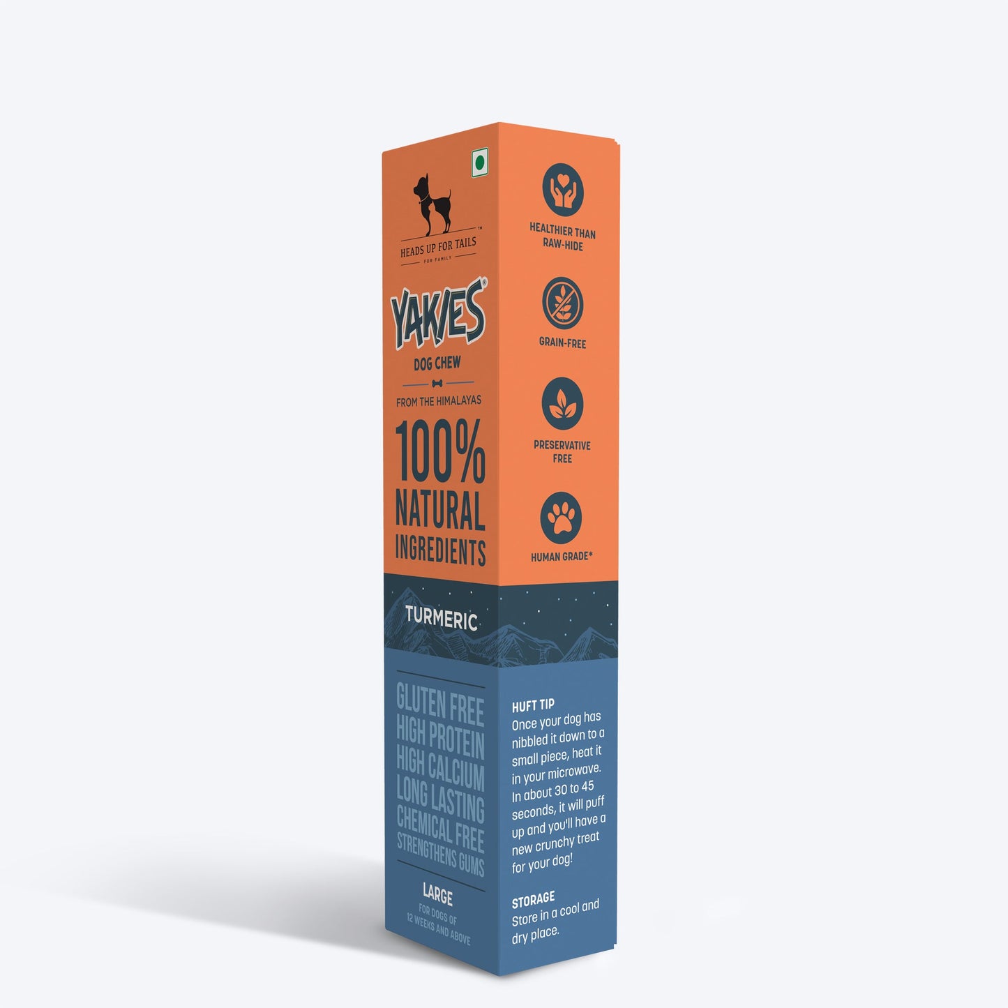 HUFT Yakies Vegetarian Natural Chew Bone - Turmeric - Heads Up For Tails