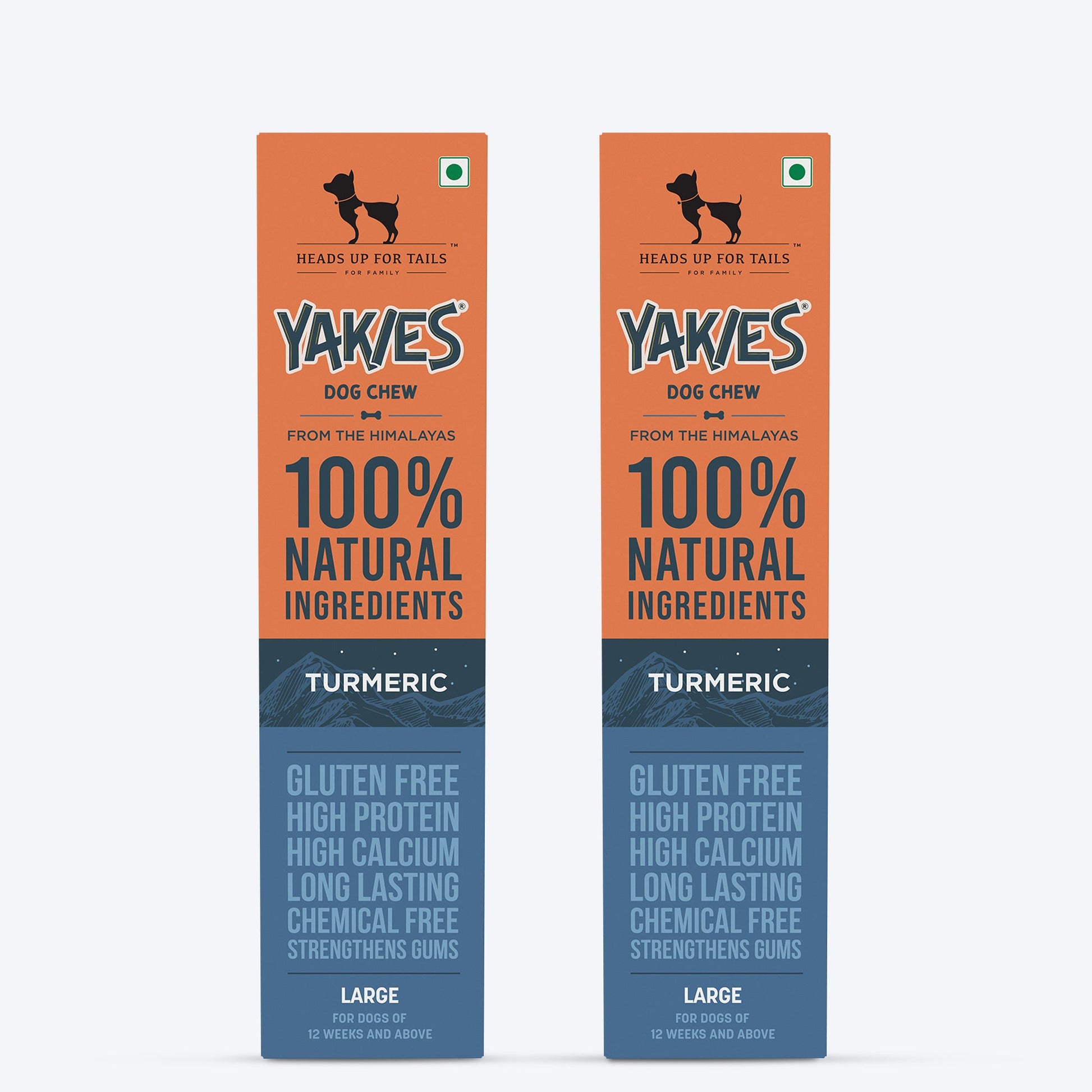 HUFT Yakies Vegetarian Natural Chew Bone - Turmeric - Heads Up For Tails