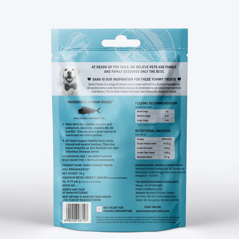 Sara's Mahi Mahi Fish Dog Treats Single-Ingredient 70g