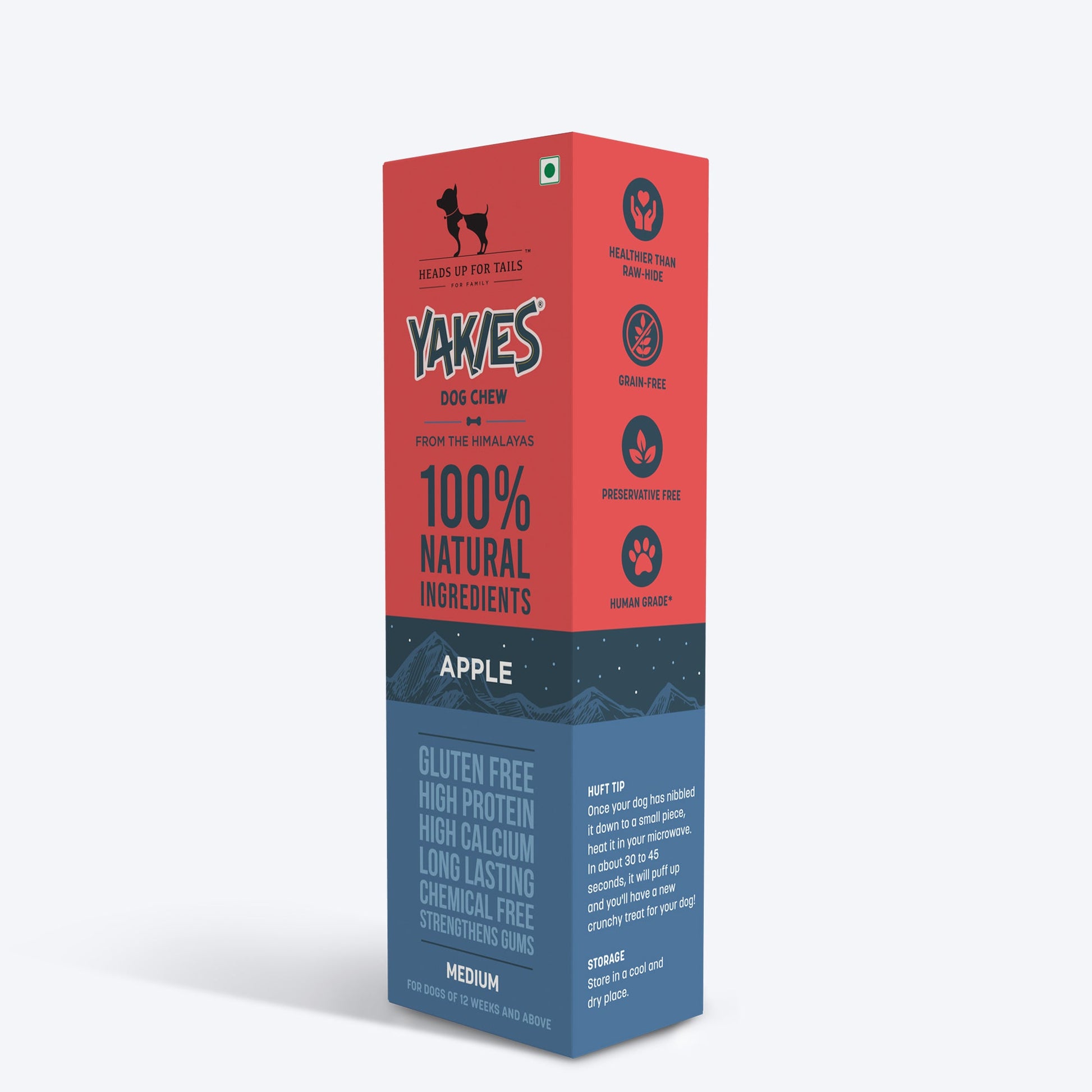 HUFT Yakies Vegetarian Natural Chew Bone - Apple - Heads Up For Tails