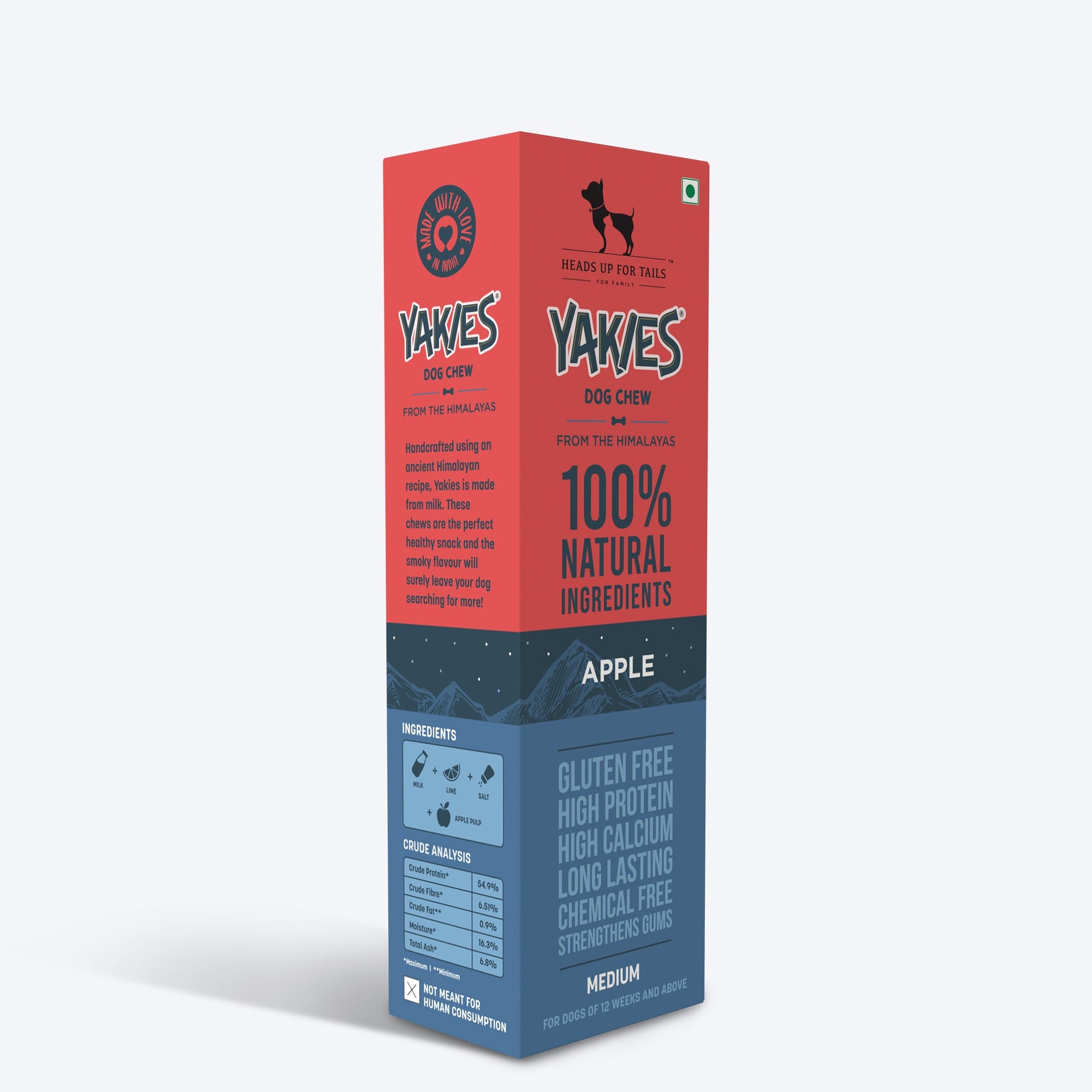 HUFT Yakies Vegetarian Natural Chew Bone - Apple - Heads Up For Tails