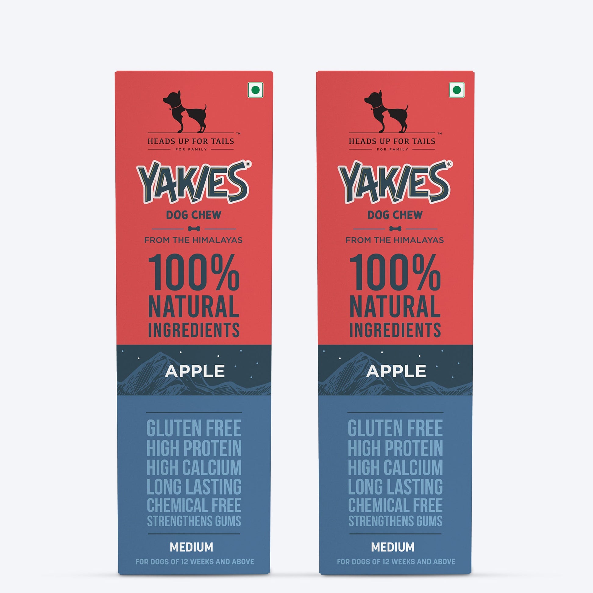 HUFT Yakies Vegetarian Natural Chew Bone - Apple - Heads Up For Tails