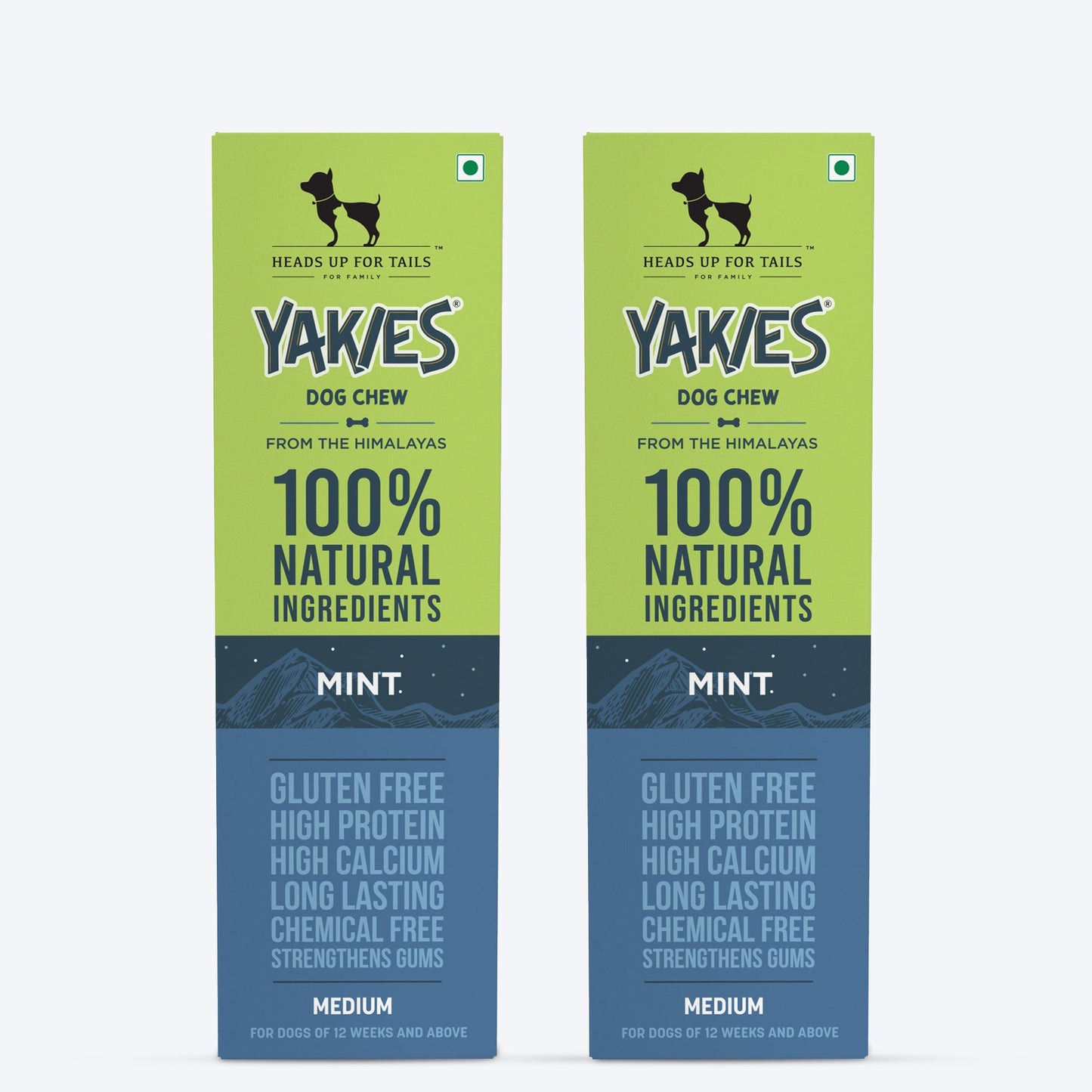 HUFT Yakies Vegetarian Natural Chew Bone - Mint - Heads Up For Tails
