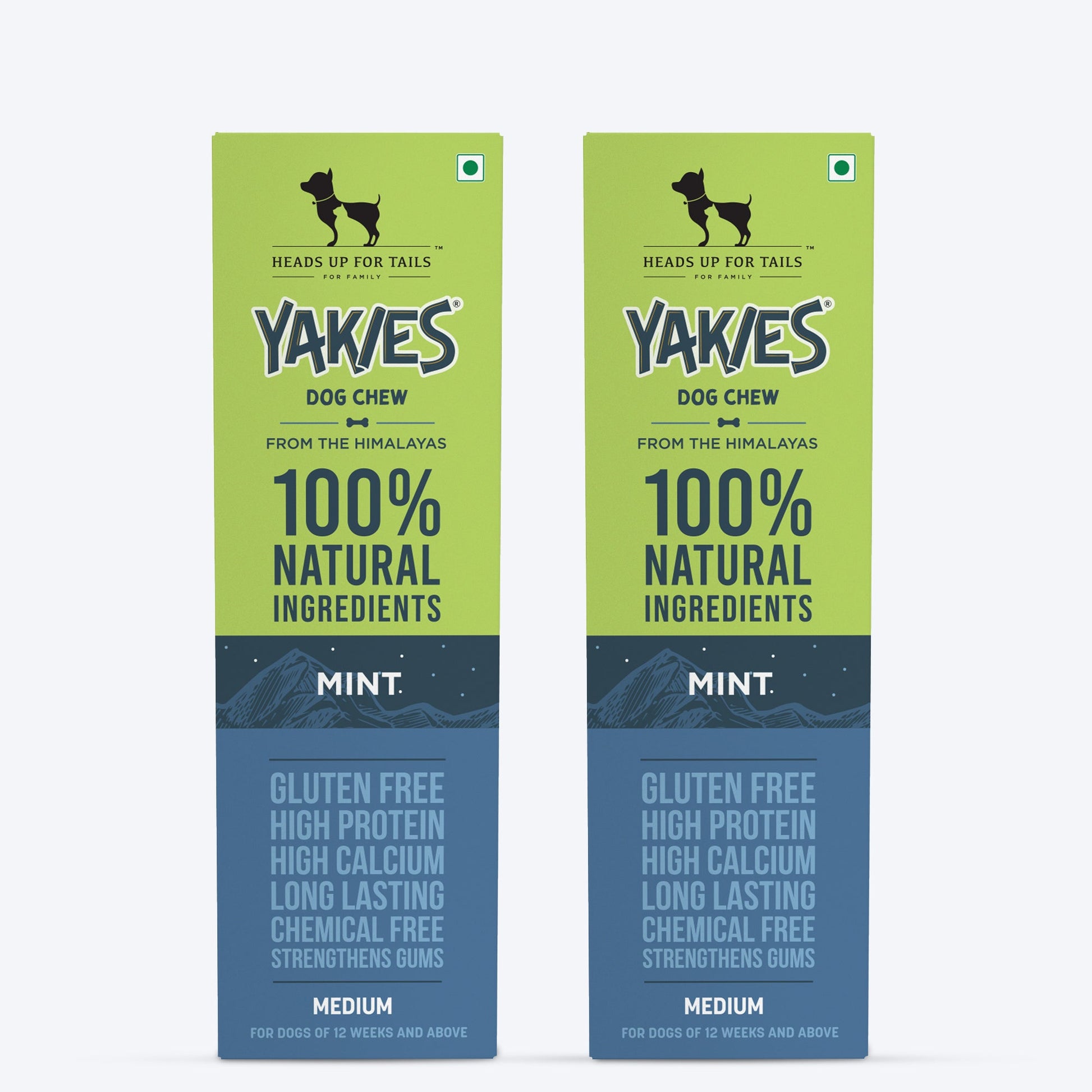 HUFT Yakies Vegetarian Natural Chew Bone - Mint - Heads Up For Tails
