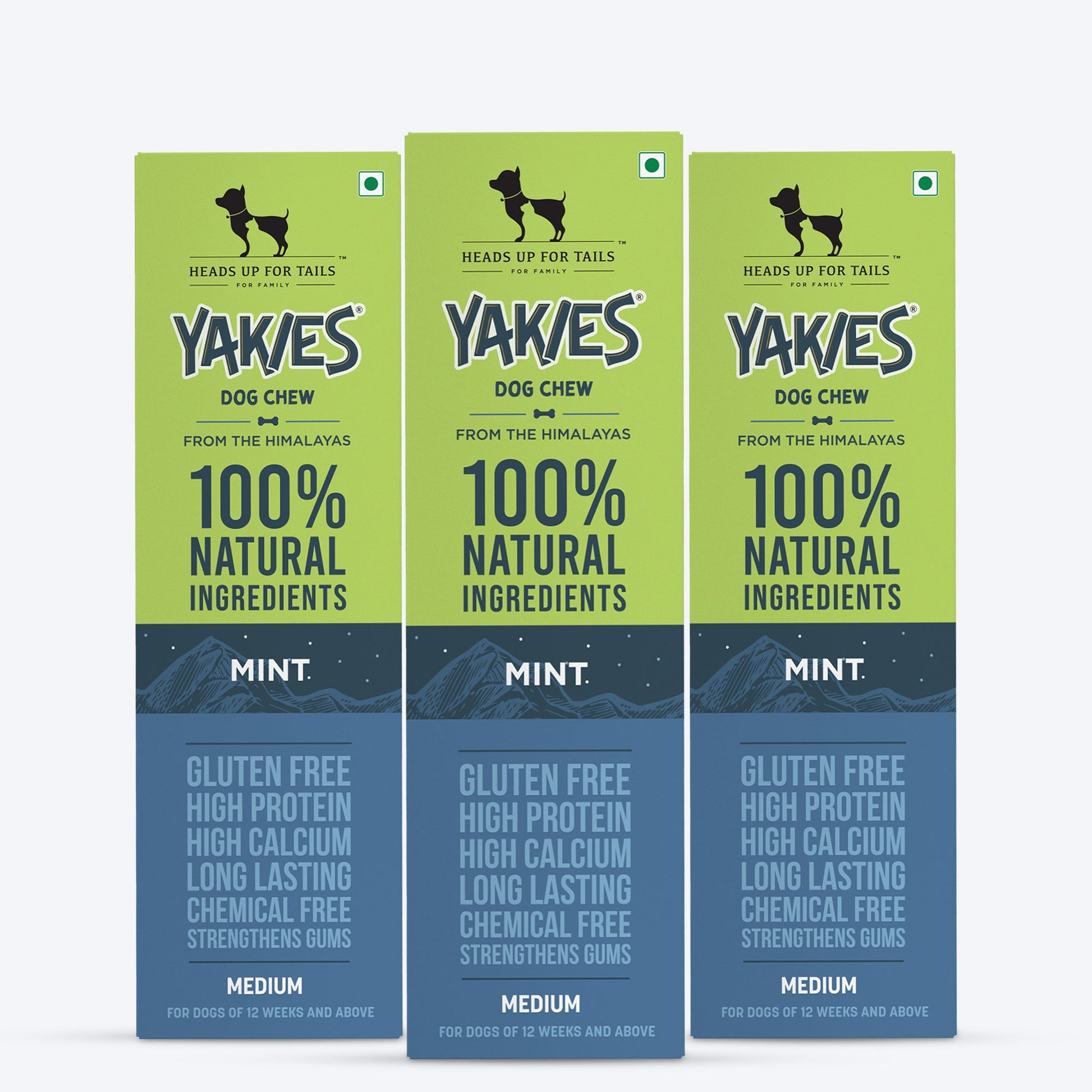 HUFT Yakies Vegetarian Natural Chew Bone - Mint - Heads Up For Tails