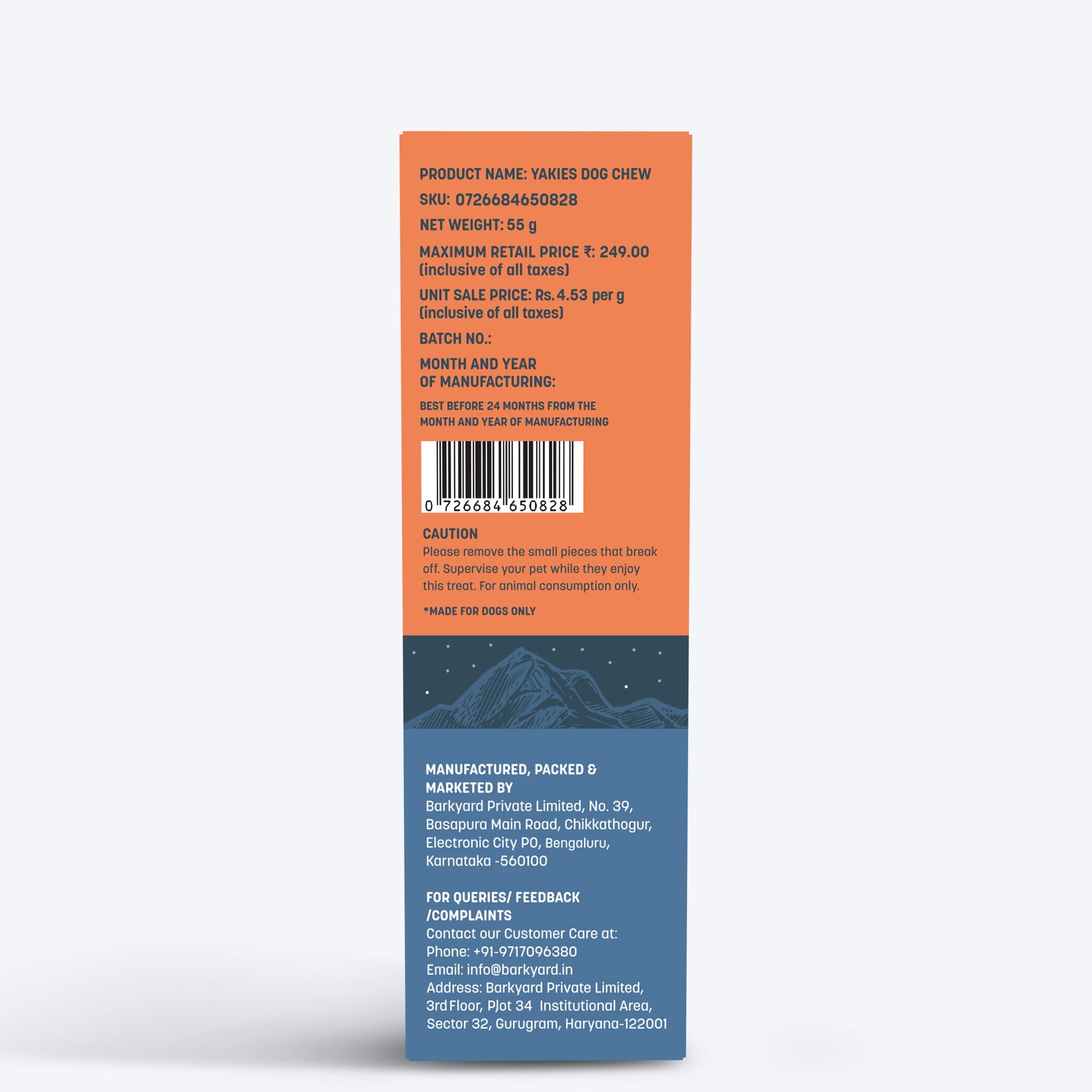 HUFT Yakies Vegetarian Natural Chew Bone - Turmeric - Heads Up For Tails
