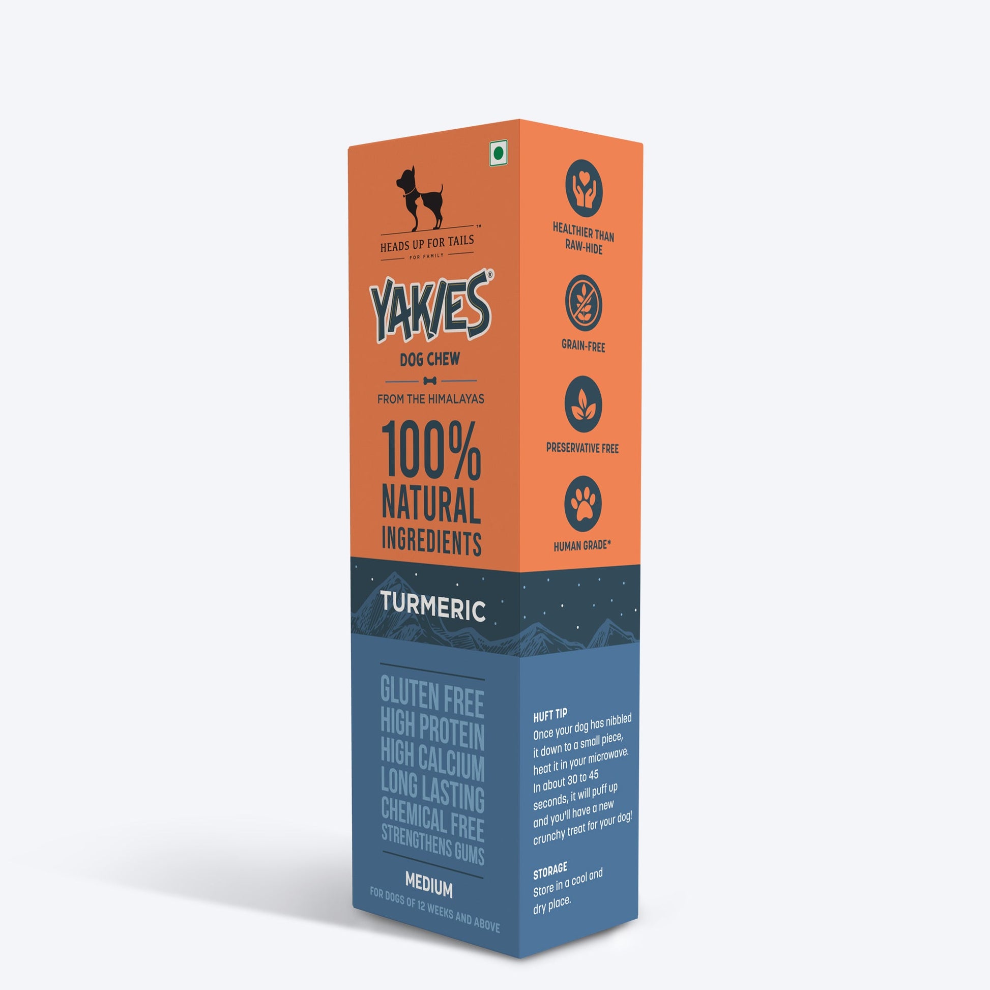 HUFT Yakies Vegetarian Natural Chew Bone - Turmeric - Heads Up For Tails
