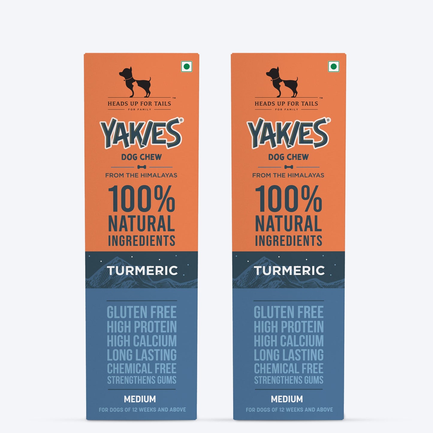 HUFT Yakies Vegetarian Natural Chew Bone - Turmeric - Heads Up For Tails