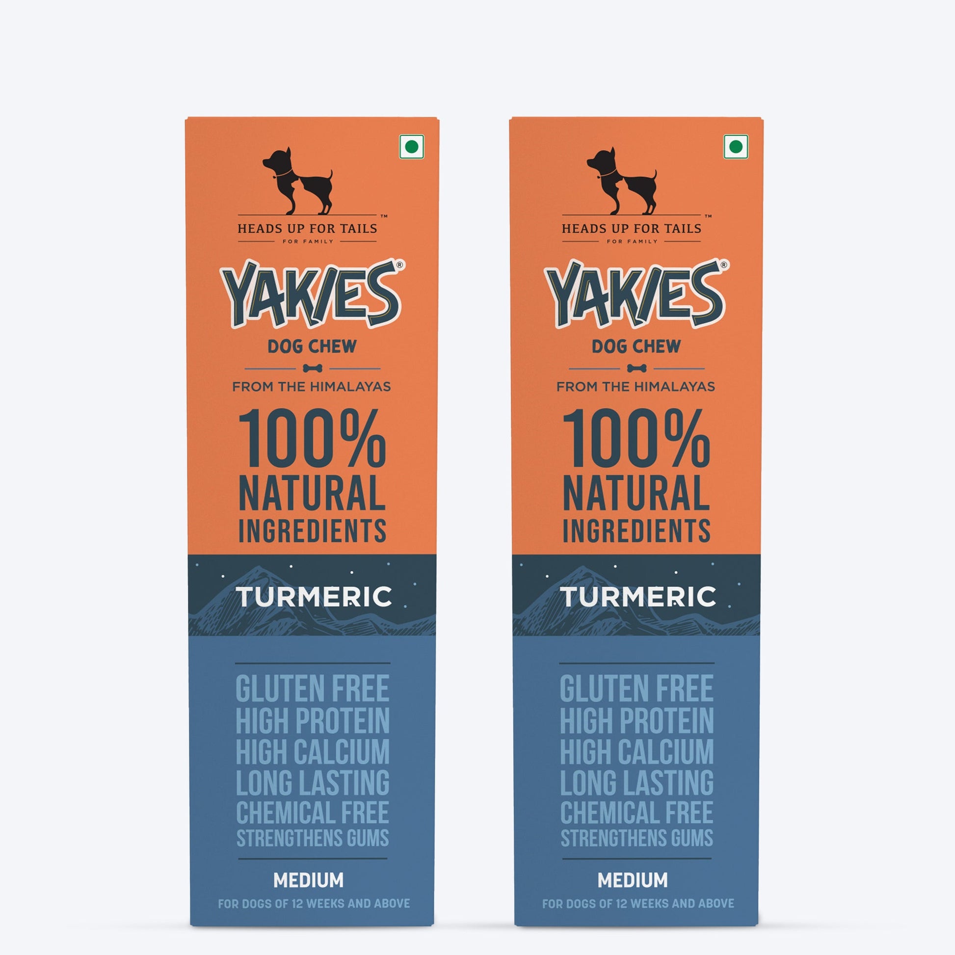 HUFT Yakies Vegetarian Natural Chew Bone - Turmeric - Heads Up For Tails