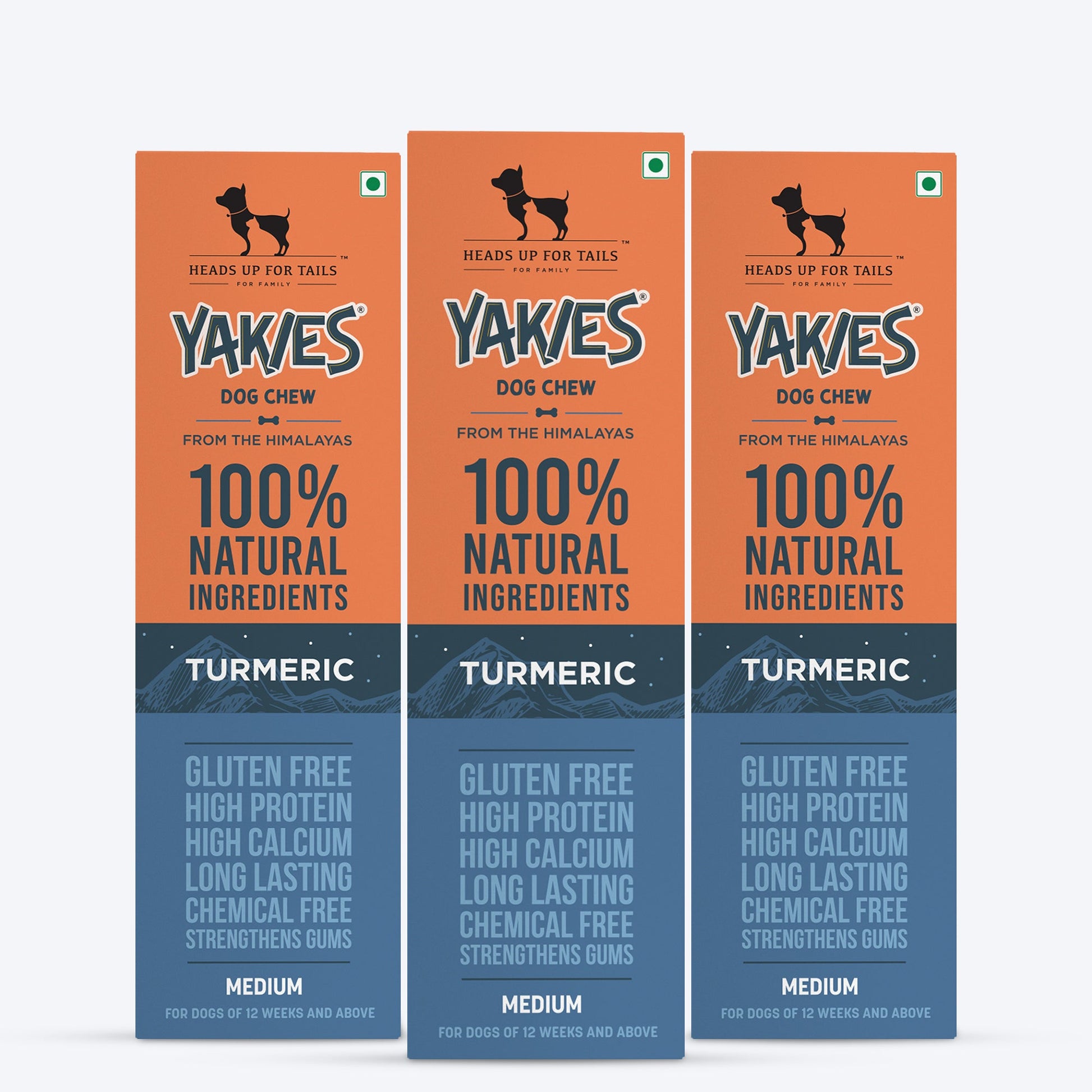 HUFT Yakies Vegetarian Natural Chew Bone - Turmeric - Heads Up For Tails
