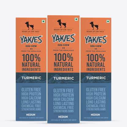 HUFT Yakies Vegetarian Natural Chew Bone - Turmeric - Heads Up For Tails