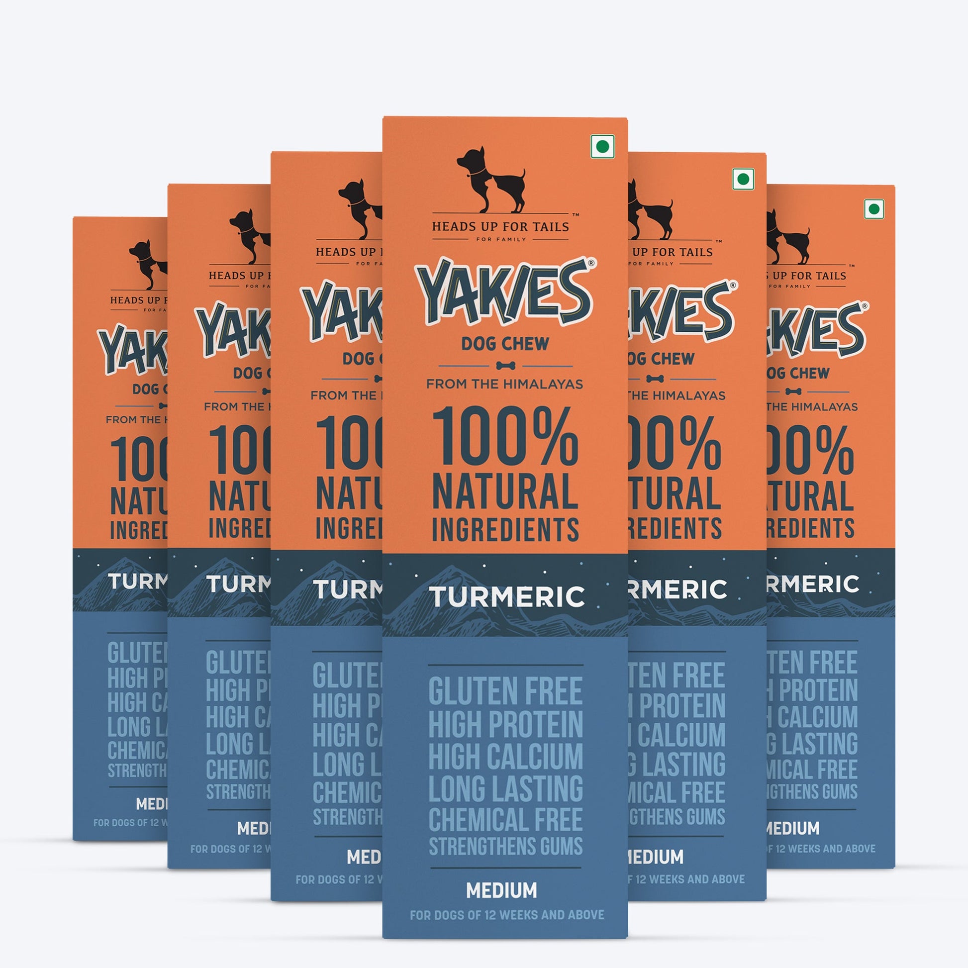 HUFT Yakies Vegetarian Natural Chew Bone - Turmeric - Heads Up For Tails