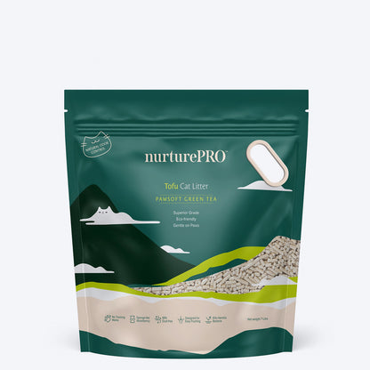 Nurture Pro Tofu Cat Litter Green Tea (Flushable & Lasts 4 Weeks) - 7 L (2.75Kg)