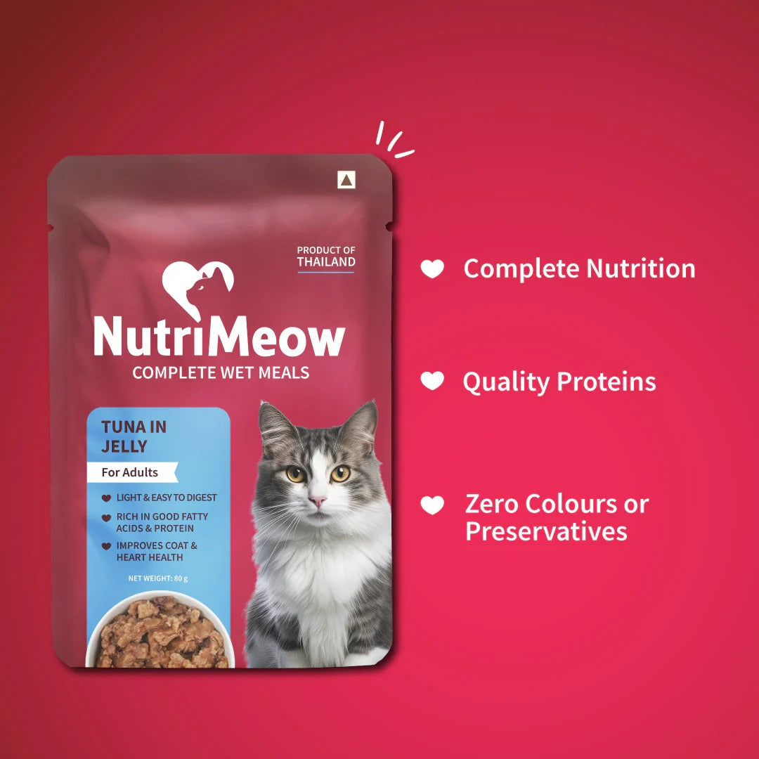 NutriMeow Tuna In Jelly Wet Food For Adult Cat - 80 gm