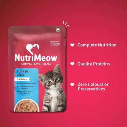 NutriMeow Tuna In Jelly Wet Food For Kitten - 80 gm