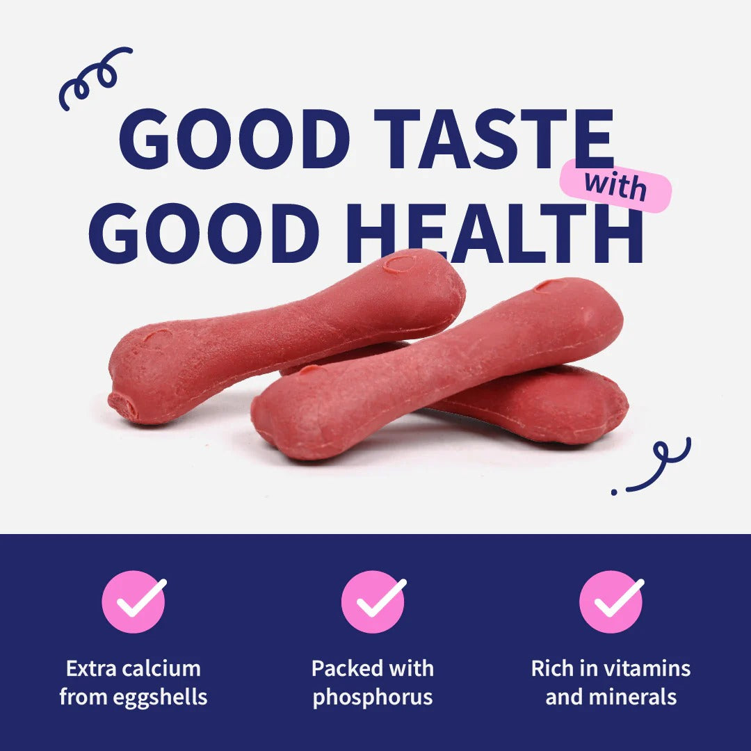 NutriWag Strawberry Calcium Chew Bones Treats For Dog