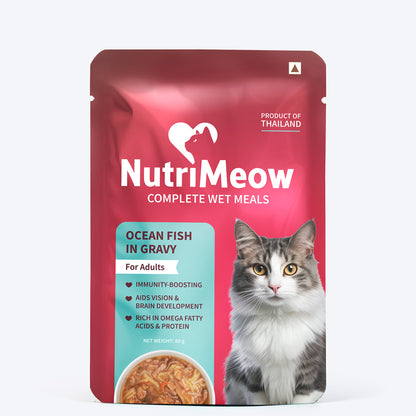NutriMeow Oceanfish In Gravy Wet Food For Adult Cat - 80 gm