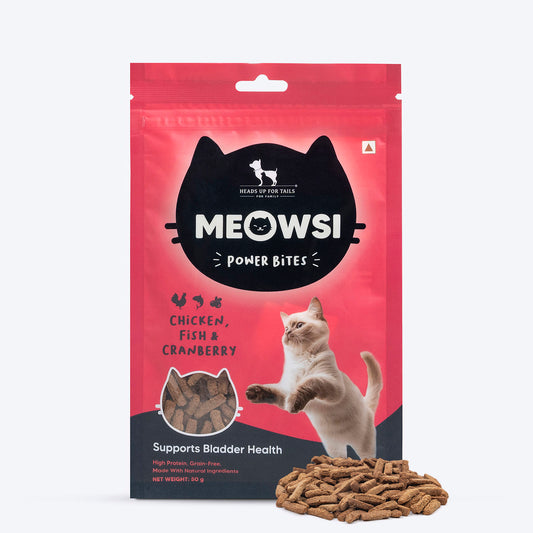 Meowsi Chicken, Fish & Cranberry Power Bites Cat Treats - 50 g