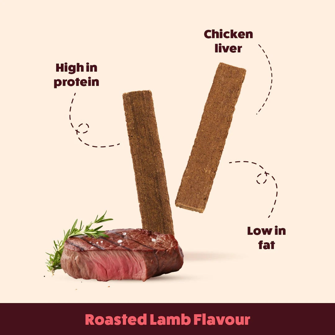 HUFT Chewbarks Dog Soft Chew Strips Treats - Roasted Lamb - 30 gm