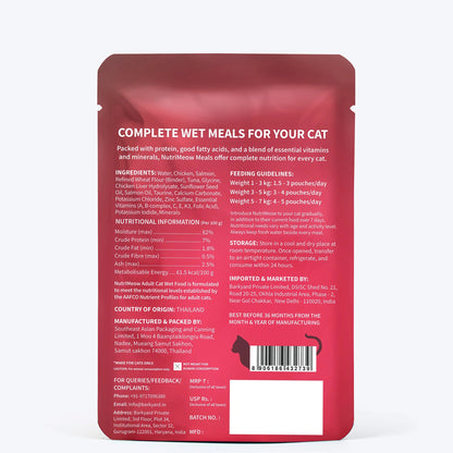 NutriMeow Salmon In Gravy Wet Food For Adult Cat - 80 gm