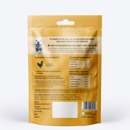 Sara's Chicken Jerky Dog Treats Human-Grade Grain-Free 70g