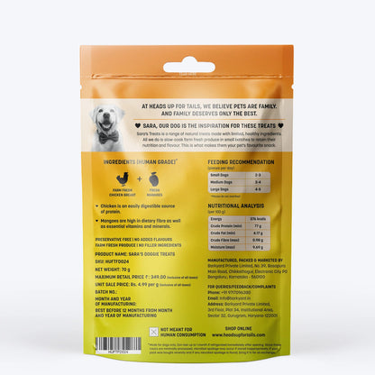 Sara's Mango Chicken Jerky Dog Treats Human-Grade 70g