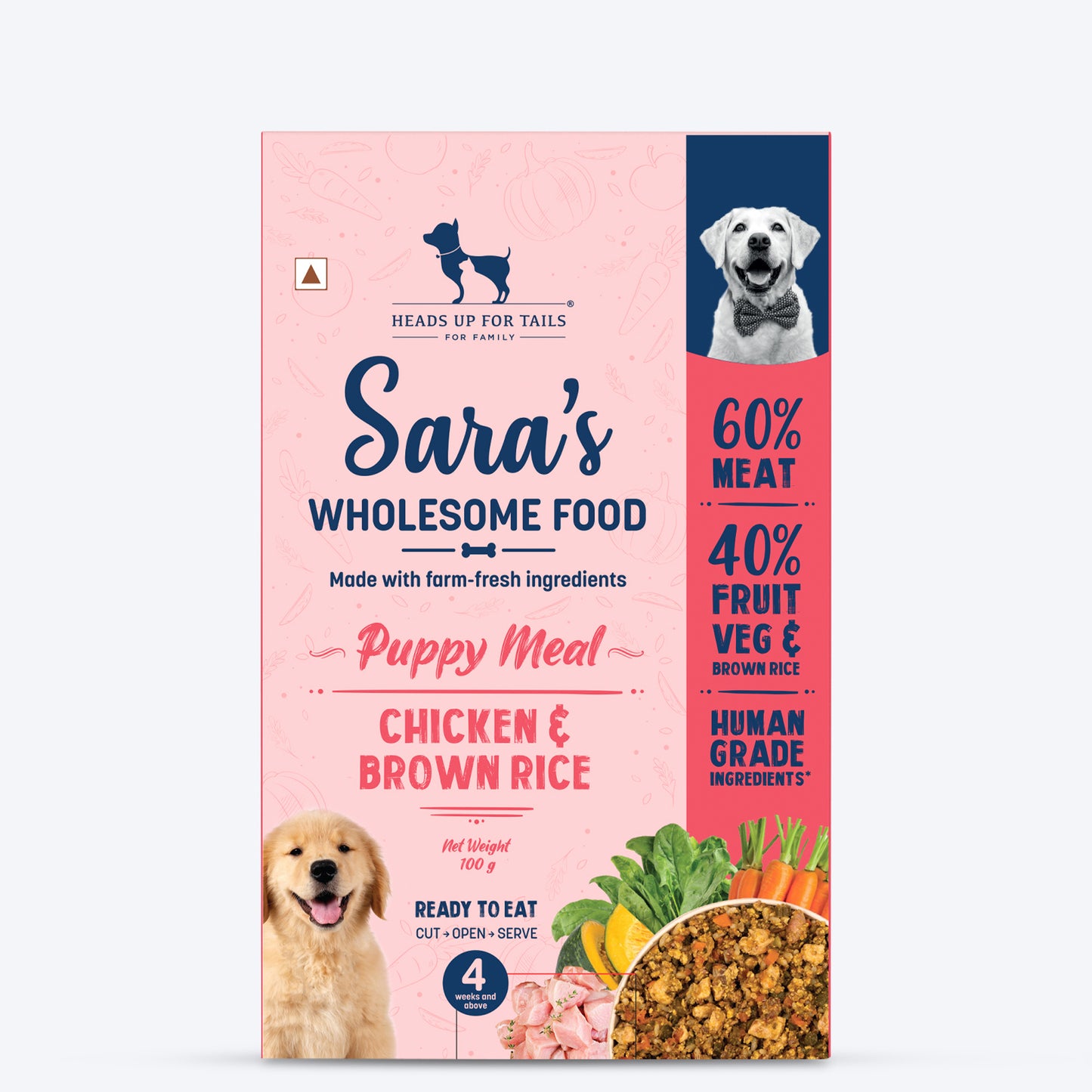 Sara's Wholesome Chicken & Brown Rice Puppy Food - 100 gm