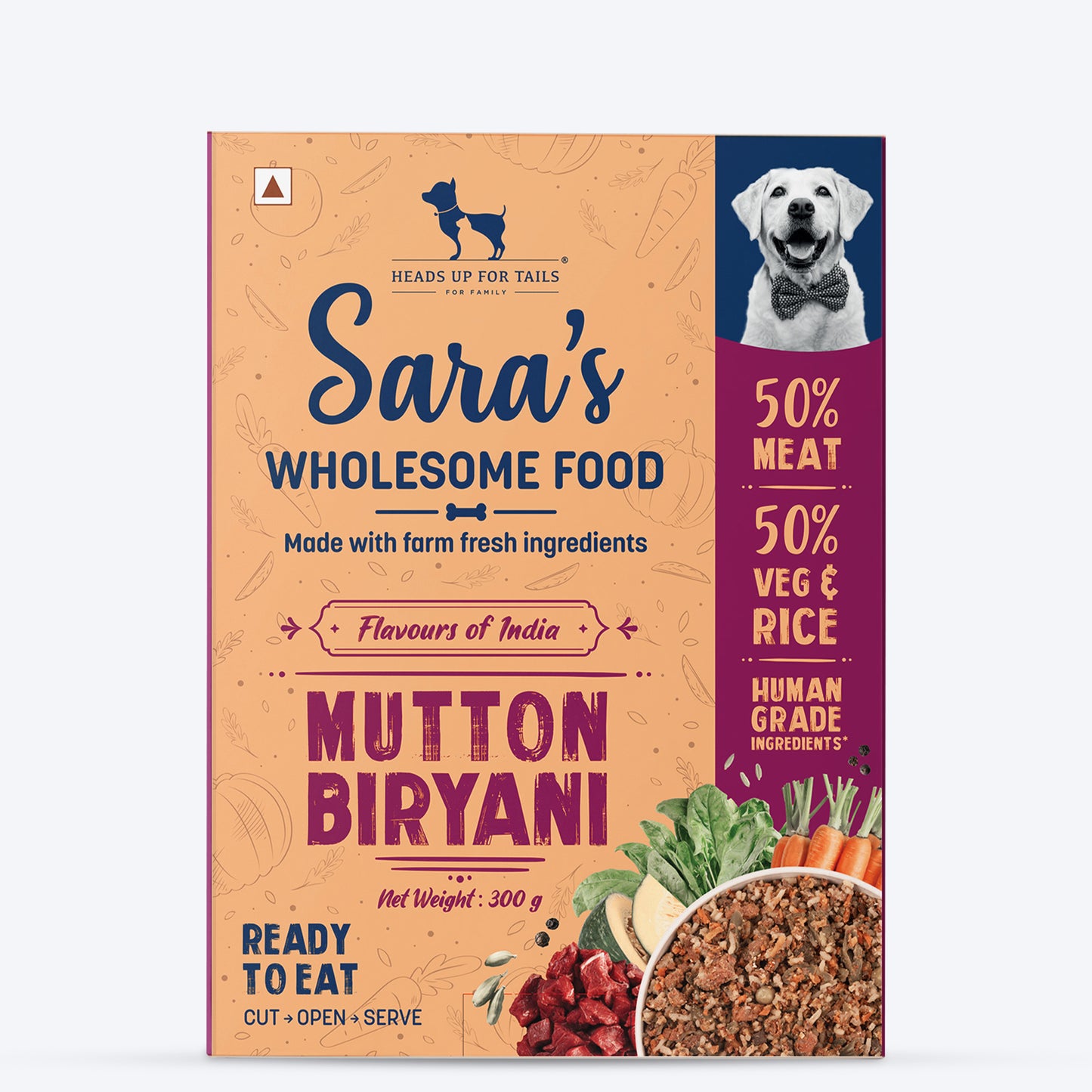 Sara's Wholesome Mutton Biryani Wet Dog Food Human-Grade
