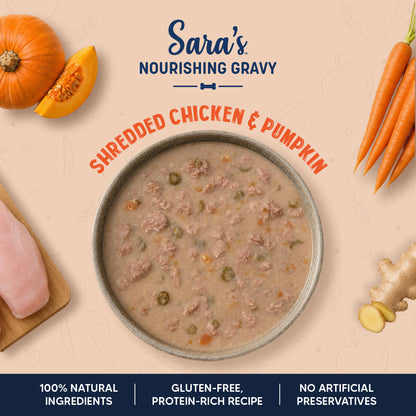 Sara’s Nourishing Gravy Shredded Chicken & Pumpkin Wet Food For Dog - 70 gm